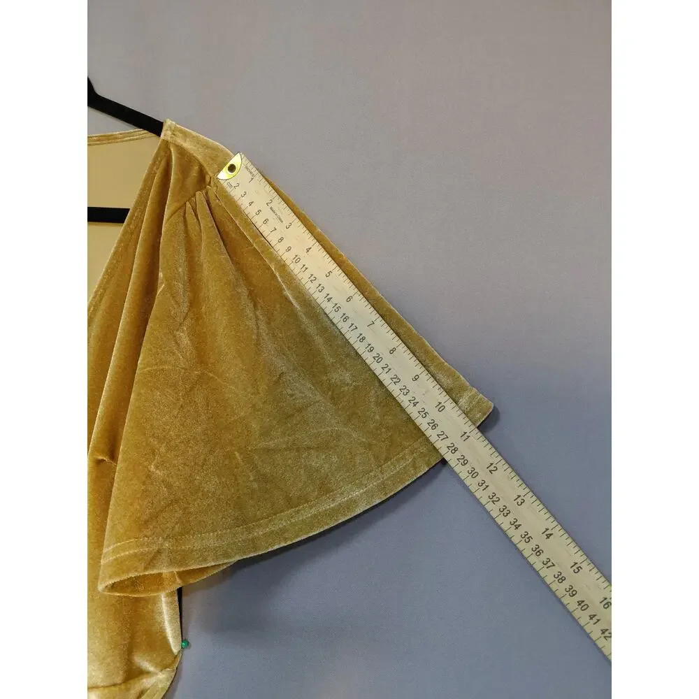 NWT BALTICBØRN Lining Baltic Born Gold Wrap Maxi Dress Solid Short Sleeve Size L